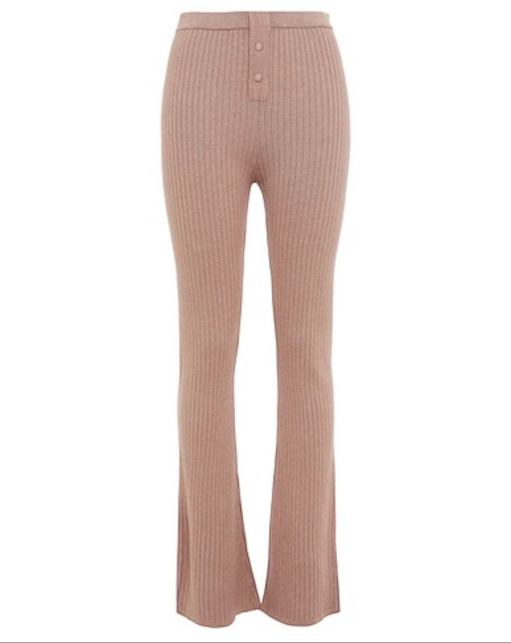 NWT Live The Process Dusty Rose Pink Ribbed Super Flare Pants L